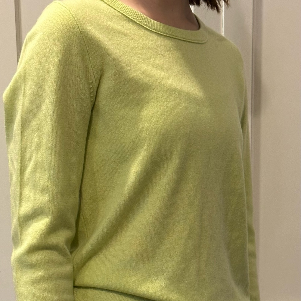 J. Crew Cashmere Key Lime Crewneck Sweater